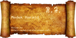 Medek Harald névjegykártya